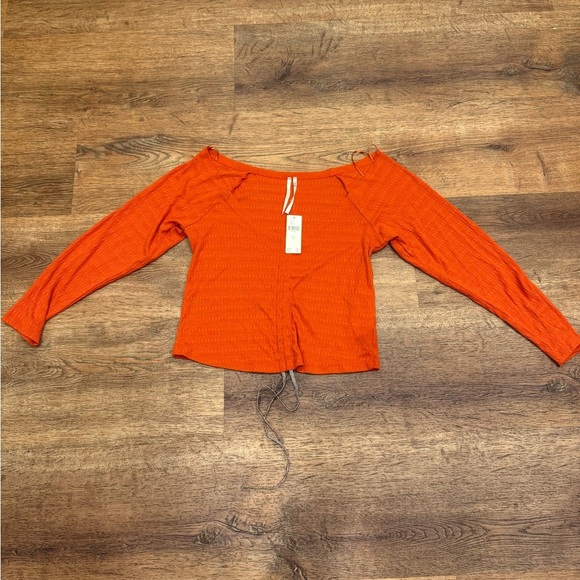 Anthropologie Sabrina Cinched Top size M new nwt orange color - Picture 5 of 9